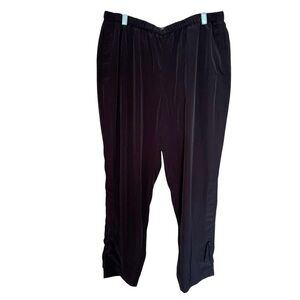 Chico’s Black Label Black Jogger Pants Soft Lightweight Silky Size 1 Mom